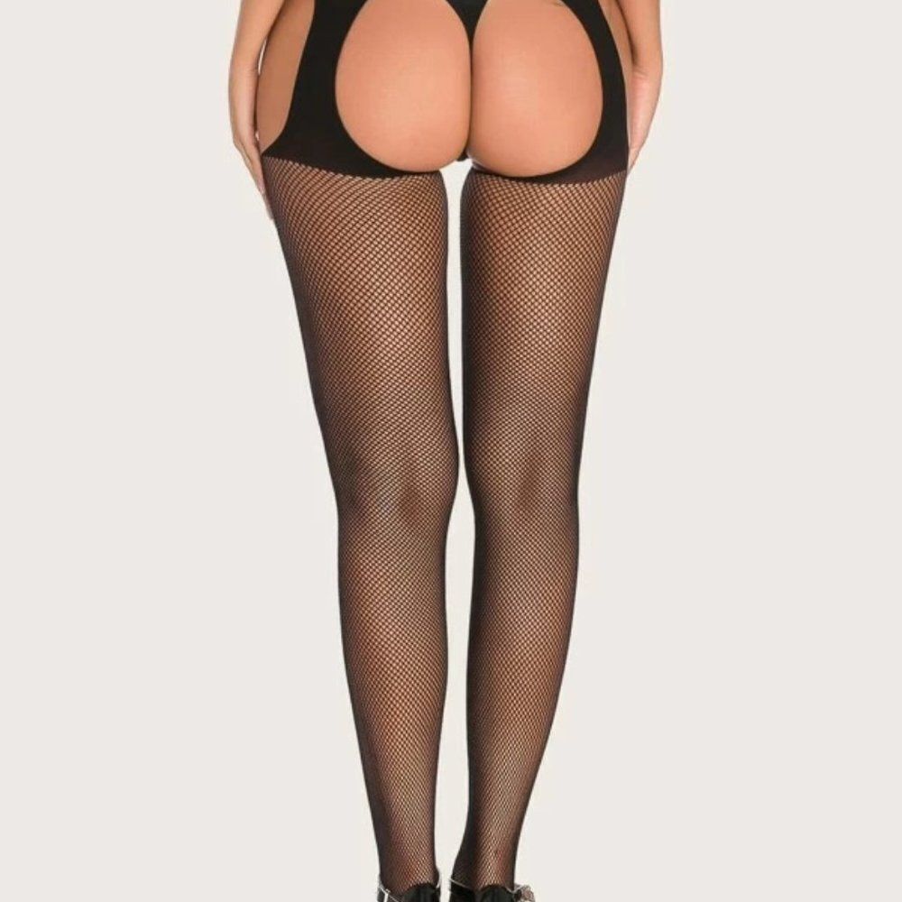 NWT Sexy fishnet suspender stockings - Picture 2 of 8